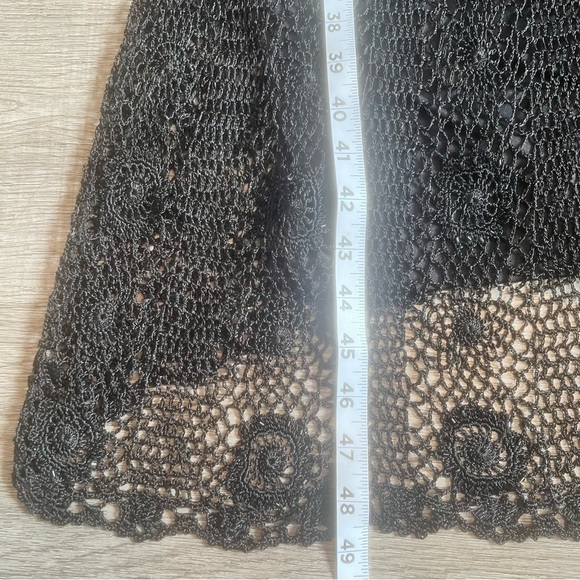 Vintage Black crochet evening dress with black bugle beads
V-neck thin straps - Picture 11 of 14